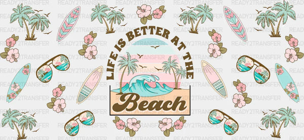 Beach Surf Board Design - Summer Cup Wrap UV Sticker Permanent UV DTF Decal