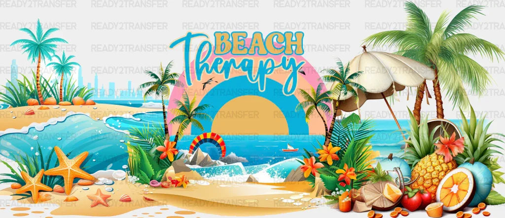 Beach Therapy - Summer Cup Wrap Uv Sticker Permanent Dtf Decal