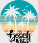 Beach Vibes Palms Summer DTF Transfer ready2transfer Black