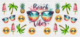 Beach Vibes Watermelon Popsicle - Summer Cup Wrap UV Sticker Permanent UV DTF Decal