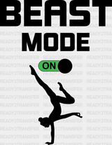 Beast Mode On Design - Yoga Dtf Heat Transfer Adult Unisex S & M (10’’) / Black