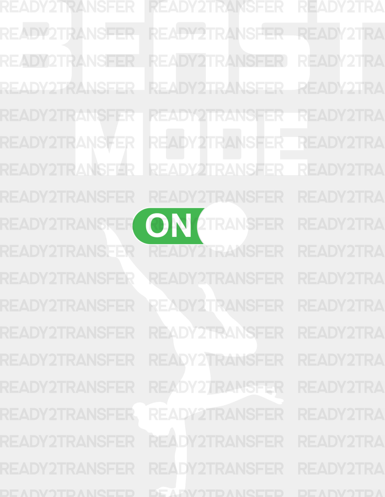 Beast Mode On Design - Yoga Dtf Heat Transfer Adult Unisex S & M (10’’) / White