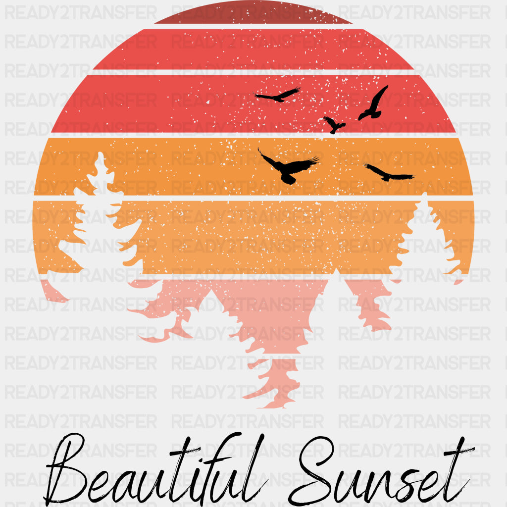 Beautiful Sunset Summer DTF Transfer ready2transfer Black