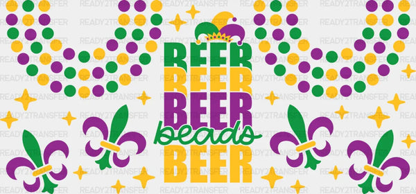 Beer Yellow Green Purple - Mardi Gras Cup Wrap UV Sticker Permanent UV DTF Decal