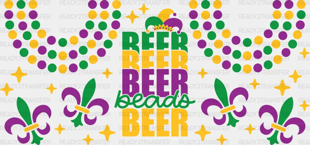 Beer Yellow Green Purple - Mardi Gras Cup Wrap Uv Sticker Permanent Dtf Decal