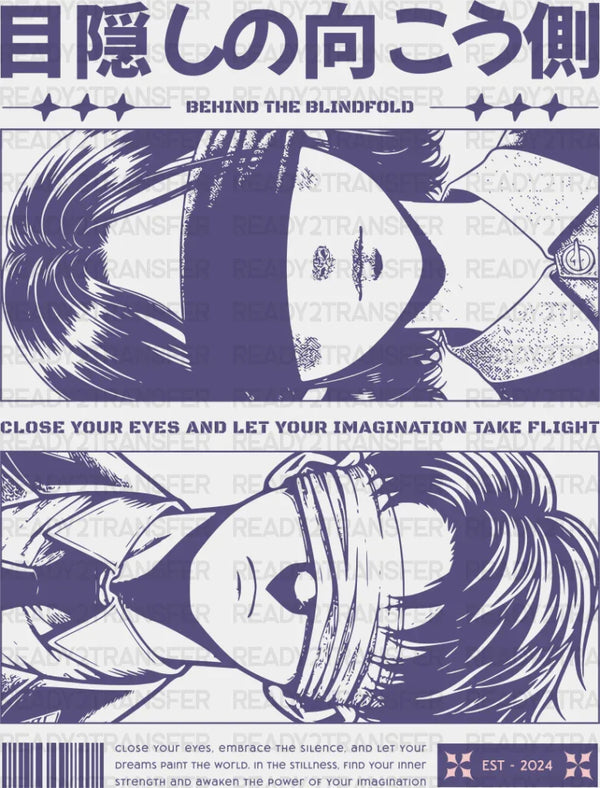 Behind the Blindfold - Anime DTF heat transfer