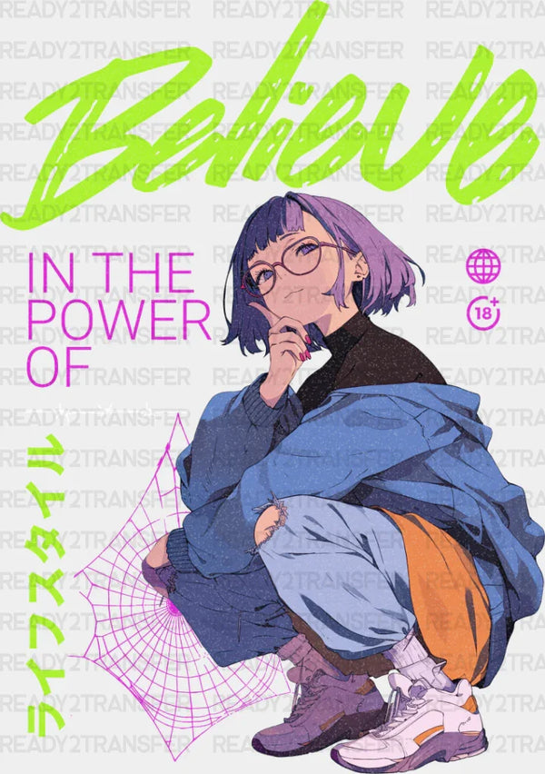 Believe Anime Girl - Anime DTF heat transfer