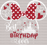 Best Birthday Ever Disney DTF Heat Transfer, Disney Vacation Design, Mickey Minnie DTF - ready2transfer