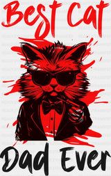 Best Cat Dad Ever - Cats DTF Transfer ready2transfer Dark Color Design (See Imaging)