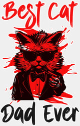 Best Cat Dad Ever - Cats DTF Transfer ready2transfer Light Color Design (See Imaging)
