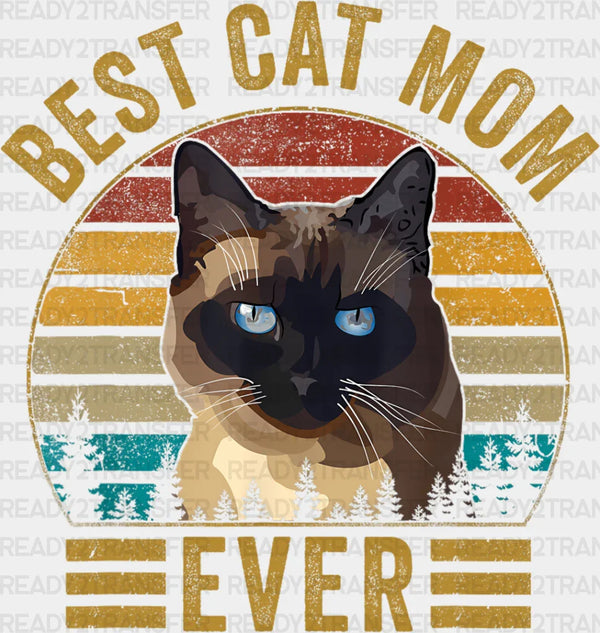 Best Cat Mom Ever Siamese Cat Design - Cats Iron On DTF Transfer