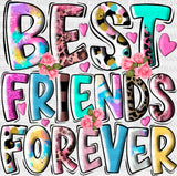 Best Friends Forever Colorful - Dtf Transfer Adult Unisex S & M (10’’) / Dark Color Design (See