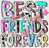 Best Friends Forever Colorful - Dtf Transfer Adult Unisex S & M (10’’) / Light Color Design