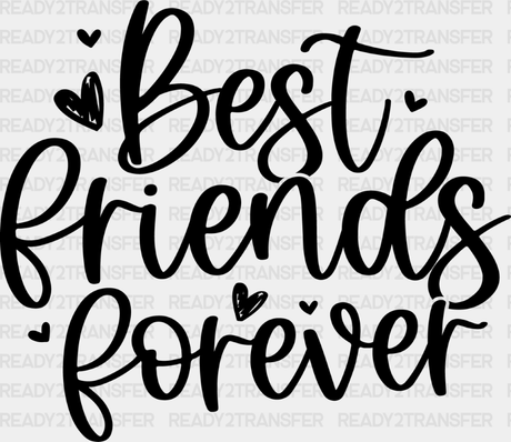 Best Friends Forever Heart Design - Bff Iron On Dtf Transfer Adult Unisex S & M (10’’) / Dark