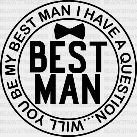 Best Man Bow Tie Design - Bachelor Iron On Dtf Transfer Adult Unisex S & M (10’’) / Dark Color