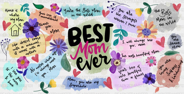 Best Mom Colorful Design - Mom Cup Wrap UV Sticker Permanent UV DTF Decal ready2transfer