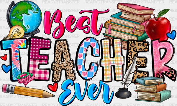 Best Teacher Ever Doodles Design - Teachers DTF heat transfer
