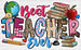 Best Teacher Ever Doodles Design - Teachers DTF heat transfer ready2transfer White