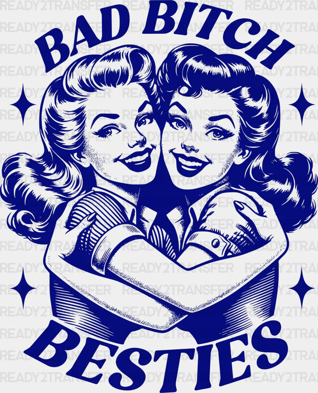 Besties Blue Design - Best Friends Dtf Transfer