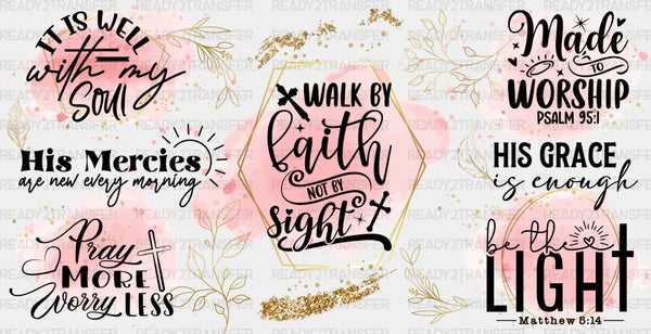 Bible Quotes Pink Design - Religion Cup Wrap UV Sticker Permanent UV DTF Decal