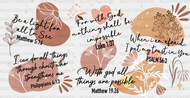 Bible Verses - Religion Cup Wrap Uv Sticker Permanent Dtf Decal