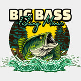 Big Bass, Fishing Mania - Fishing DTF Transfers ready2transfer Light Color Design (See Imaging)