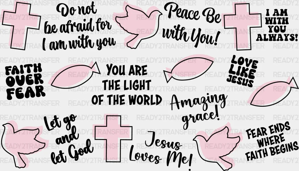 Bird Fish Cross - Religion Cup Wrap Uv Sticker Permanent Dtf Decal