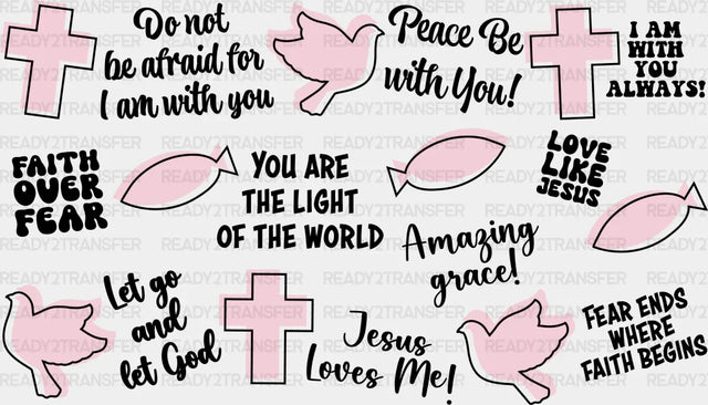 Bird Fish Cross - Religion Cup Wrap Uv Sticker Permanent Dtf Decal