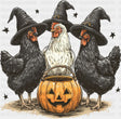 Black And White Roosters Halloween DTF Transfer Adult Unisex S & M (10’’) / Dark Color Design (See Imaging)