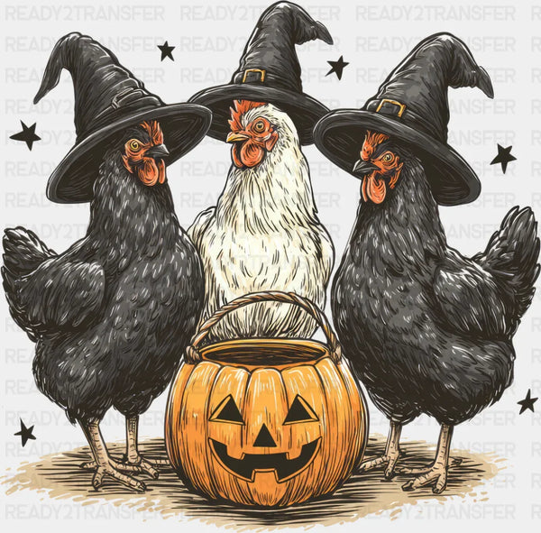 Black And White Roosters - Halloween DTF Transfer