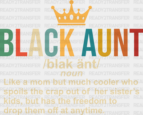Black Aunt Blm Dtf Transfer
