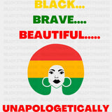 Black Brave Beautiful Blm Dtf Transfer Adult Unisex - S & M (10’) /