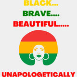 Black Brave Beautiful Blm Dtf Transfer Adult Unisex - S & M (10’) / White