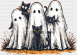 Black Cats & Ghosts - Halloween DTF Transfer