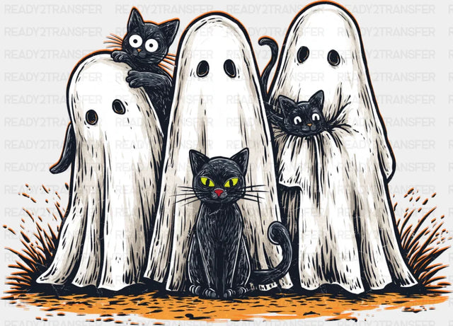 Black Cats & Ghosts - Halloween DTF Transfer