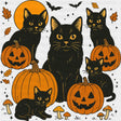 Black Cats & Pumpkins - Halloween DTF Transfer ready2transfer