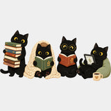 Black Cats Reading - Reading DTF Transfers - Adult Unisex - S & M (10’’) / Light Color Design (See Imaging)
