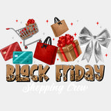 Black Friday Shopping Crew - Shopping DTF Transfers ready2transfer Light Color Design (See Imaging)