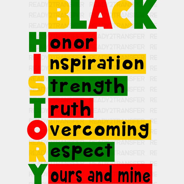 Black History Initials Design - BLM Black History Month DTF heat transfer