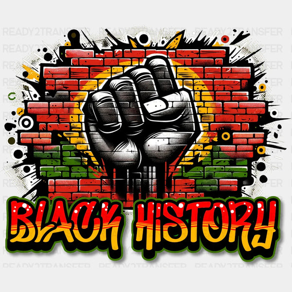 Black History Rising Fist Wall Design - BLM Black History Month DTF heat transfer