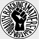 Black Lives Matter Circular Design - Blm Dtf Transfer Adult Unisex S & M (10’’) / Dark Color