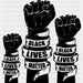 Black Lives Matter Fists BLM DTF Transfer ready2transfer Black
