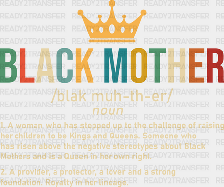 Black Mother Blm Dtf Transfer