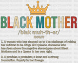 Black Mother Mother’s Day Dtf Heat Transfer Mama Design Mom