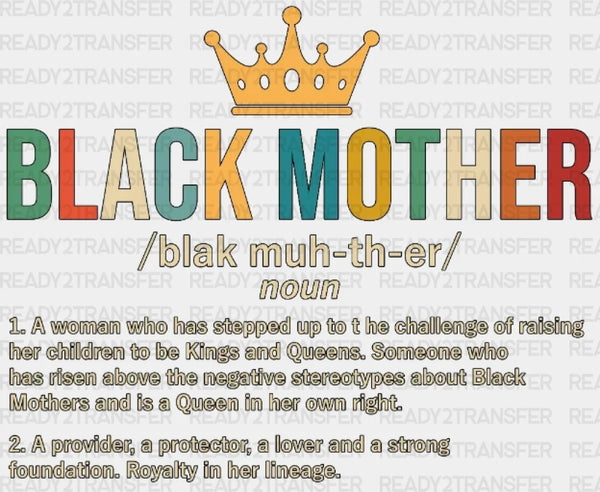 Black Mother Mother's Day DTF Heat Transfer, Mama Design, Mom DTF