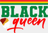 Black Queen - Juneteenth DTF Transfer Adult Unisex - S & M (10’’) / Light Color Design (See Imaging)