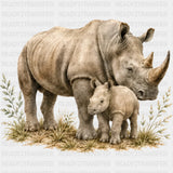 Black Rhinoceros - Animals DTF Transfers