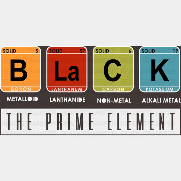 Black The Prime Element BLM DTF Transfer