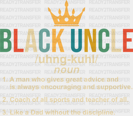 Black Uncle Blm Dtf Transfer