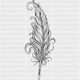 Black & White Quill - Writing DTF Transfers ready2transfer Dark Color Design (See Imaging)